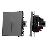 Механизм выключателя двухклавишный непроходной LED SWT-NOBE-MK02-SFPL-L-GR (230V, 10A) (Arlight, -)