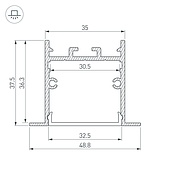 Профиль SL-LINIA49-F-2000 ANOD BLACK (Arlight, Алюминий)