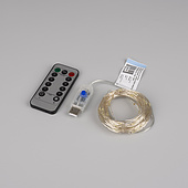 048709 Светодиодная гирлянда ARD-DEW-HOME-10000-CLEAR-100LED-LIVE White6000 (5V, USB, ПДУ) (Ardecoled, IP20)