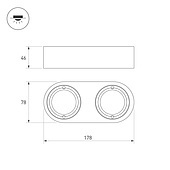 Корпус PLURIO-BASE-SURFACE-RS179x78 (BK, 1-2, 200mA) (Arlight, IP20 Металл, 3 года)