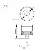Светильник LTD-GROUND-TILT-R80-9W Warm3000 (SL, 60 deg, 230V) (Arlight, IP67 Металл, 3 года)