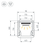049018 Профиль SL-MINI-10-2000 BLACK (Arlight, Алюминий)