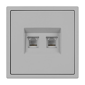 061890 Механизм сдвоенной телефонной розетки SCT-NOBE-MTL2-SFPL-IS (RJ-11, 4C) (Arlight, Никель)