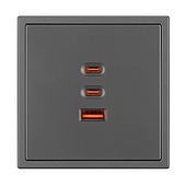 ARL NOBE USB Розетка тип А+С+С софт-тач серый базальт SCT-MUACC-SFPL-FC-GR (65W, QC3) (Arlight, -)