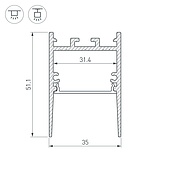 Профиль SL-COMFORT-3551-2000 BLACK (Arlight, Алюминий)
