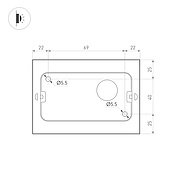 Светильник SP-WALL-FLAT-S110x90-2x3W Day4000 (GR, 120 deg, 230V) (Arlight, IP54 Металл, 3 года)