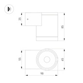 Светильник LGD-RAY-WALL-R65-9W Warm3000 (GR, 23 deg, 230V) (Arlight, IP65 Металл, 3 года)