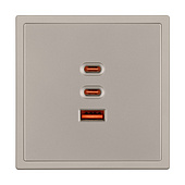Механизм розетки с быстрой USB зарядкой SCT-NOBE-MUACC-SFPL-FC-CA (65W, QC3) (Arlight, -)