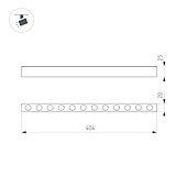 Светильник MAG-DOTS-25-L400-12W Warm3000 (BK, 30 deg, 24V) (Arlight, IP20 Металл, 5 лет)