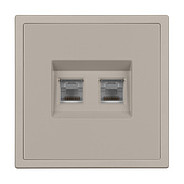 Механизм сдвоенной компьютерной розетки SCT-NOBE-MPC2-SFPL-CA (RJ-45, CAT6) (Arlight, Кашемир)
