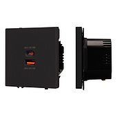 Механизм розетки с быстрой USB зарядкой SCT-NOBE-MUAC-SFPL-FC-BK (65W, QC3) (Arlight, -)