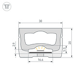 Силиконовый профиль WPH-FLEX-3020-TOP-S16-10m WHITE (Arlight, Силикон)