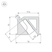 Профиль SL-BEVEL-H10-F14-2000 ANOD BLACK (Arlight, Алюминий)