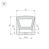 Силиконовый профиль WPH-FLEX-1616-TOP-S11-5m WHITE (Arlight, Силикон)