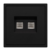 054309 Механизм сдвоенной телефонной розетки SCT-NOBE-MTL2-SFPL-BK (RJ-11, 4C) (Arlight, Черный оникс)