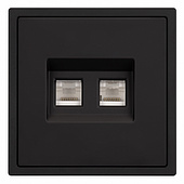 ARL NOBE Розетка компьютерная двойная софт-тач черный оникс SCT-MPC2-SFPL-BK (2хRJ-45, CAT6) (Arlight, -)
