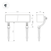 060667 Светильник KT-BASOMI-12W Warm3000 (Серый, 60x100 deg, 24V) (Arlight, IP65 Металл, 3 года)