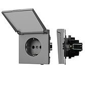 Механизм розетки влагозащищённый SCT-TENDO-MCP-PL-GR (230V, 16A) (Arlight, -)