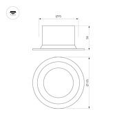 Светильник MS-DROP-BUILT-R105-14W Warm2700 (WH, 85 deg, 230V) (Arlight, IP54 Металл, 5 лет)