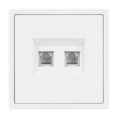 054308 Механизм сдвоенной телефонной розетки SCT-NOBE-MTL2-SFPL-WH (RJ-11, 4C) (Arlight, Белый кварц)