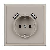 Механизм розетки с USB зарядкой SCT-NOBE-MUAA-SFPL-CA (230V, 16A) (Arlight, Кашемир)