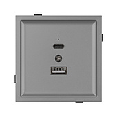 Механизм USB розетки SCT-TENDO-MUAC-PL-GR (5V, 3A, QC3) (Arlight, -)