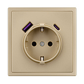 Механизм розетки с USB зарядкой SCT-NOBE-MUAC-SFPL-GD (230V, 16A) (Arlight, Золотой песок)